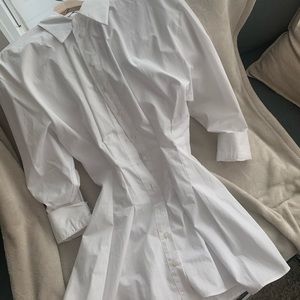 ZARA white shirtdress XS-S